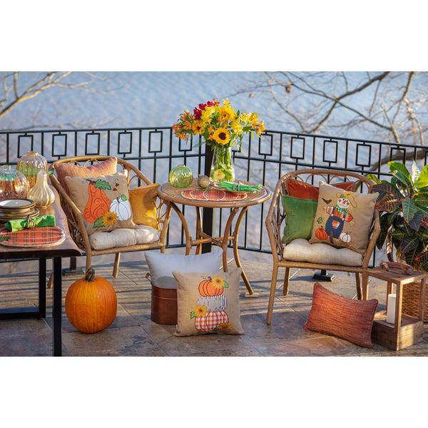 Pillow Perfect Indoor Pumpkin Plaid Orange Placemat