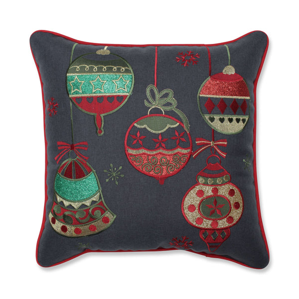 pillow perfect Indoor Sparkling Christmas Ornaments Multicolored 16.5-inch Throw Pillow