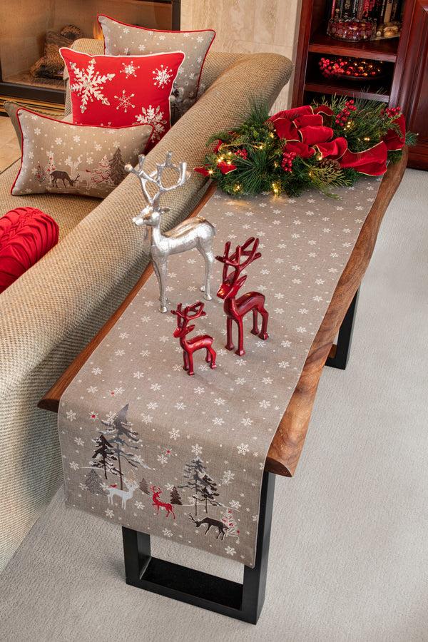 Pillow Perfect Indoor White Christmas Grey Tablerunner 72-inch Table Runner