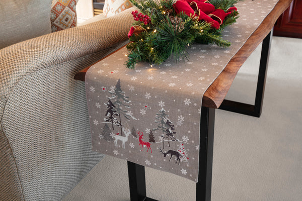 Pillow Perfect Indoor White Christmas Grey Tablerunner 72-inch Table Runner