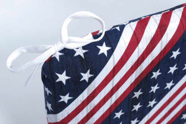 Pillow Perfect Major Americana Red Rounded Corners Seat Cushion (Set Of 2)