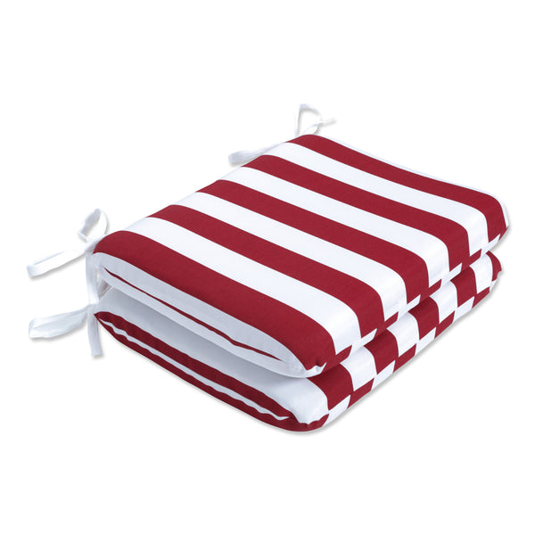 pillow perfect Midland Americana Red Rounded Corners Seat Cushion (Set Of 2)