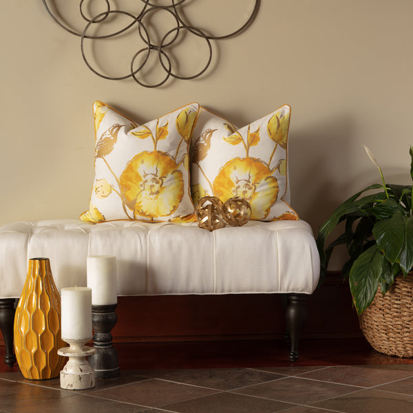 Pillow Perfect Olivia Yellow 16.5-Inch Throw Pillow