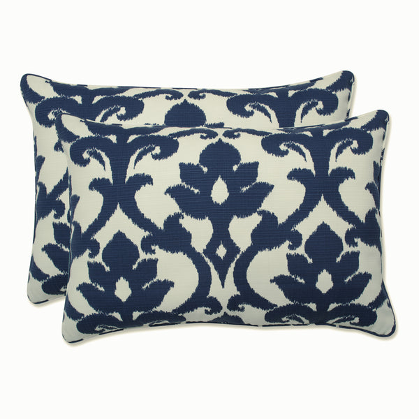pillow perfect Outdoor/Indoor Basalto Navy Over-sized Rectangular Throw Pillow (Set of 2)