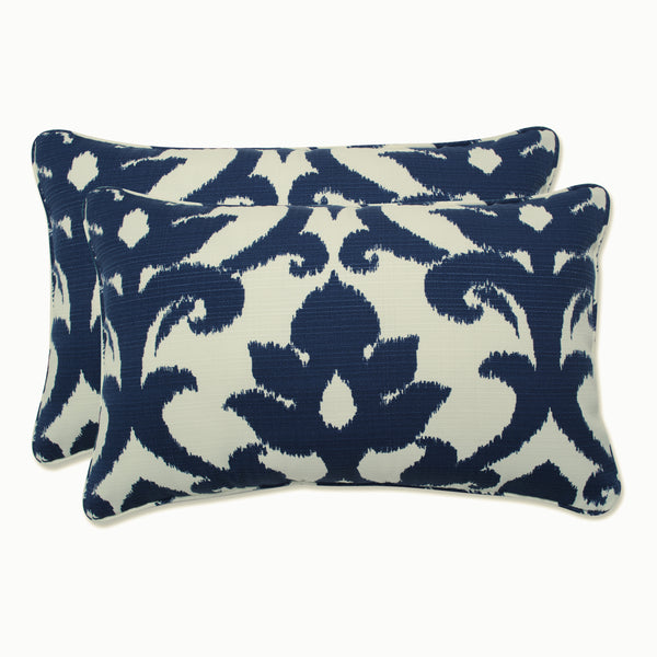 pillow perfect Outdoor/Indoor Basalto Navy Rectangular Throw Pillow (Set of 2)