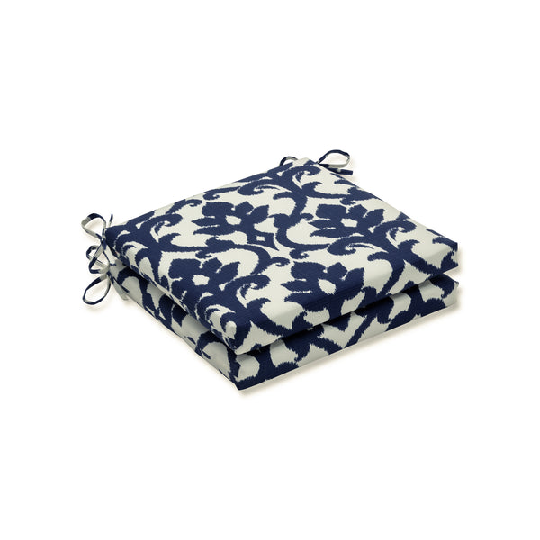 pillow perfect Outdoor/Indoor Basalto Navy Squared Corners Seat Cushion 20x20x3 (Set of 2)