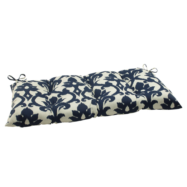 pillow perfect Outdoor/Indoor Basalto Navy Tufted Bench/Swing Cushion