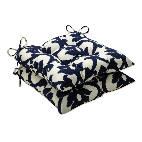 pillow perfect Outdoor/Indoor Basalto Navy Tufted Seat Cushions