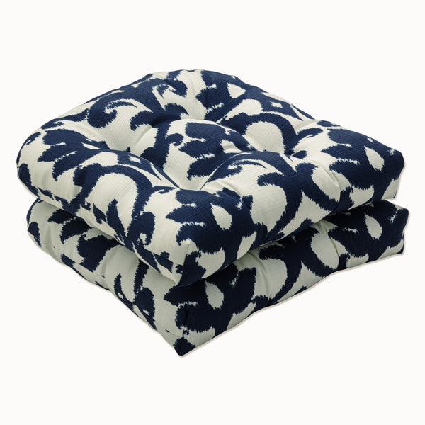 pillow perfect Outdoor/Indoor Basalto Navy Wicker Seat Cushion (Set of 2)
