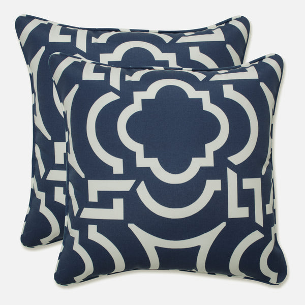 pillow perfect Outdoor/Indoor Carmody Navy 16.5-inch Throw Pillow (Set of 2)