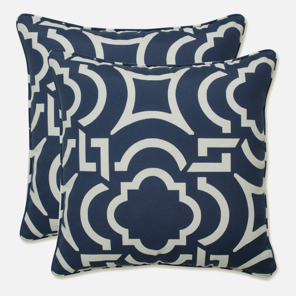 pillow perfect Outdoor/Indoor Carmody Navy 18.5-inch Throw Pillow (Set of 2)