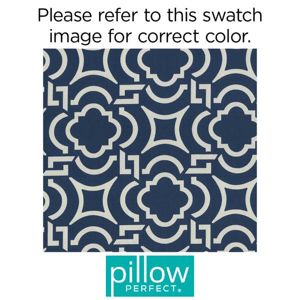 Pillow Perfect Outdoor/Indoor Carmody Navy Wicker Seat Cushion (Set Of 2)