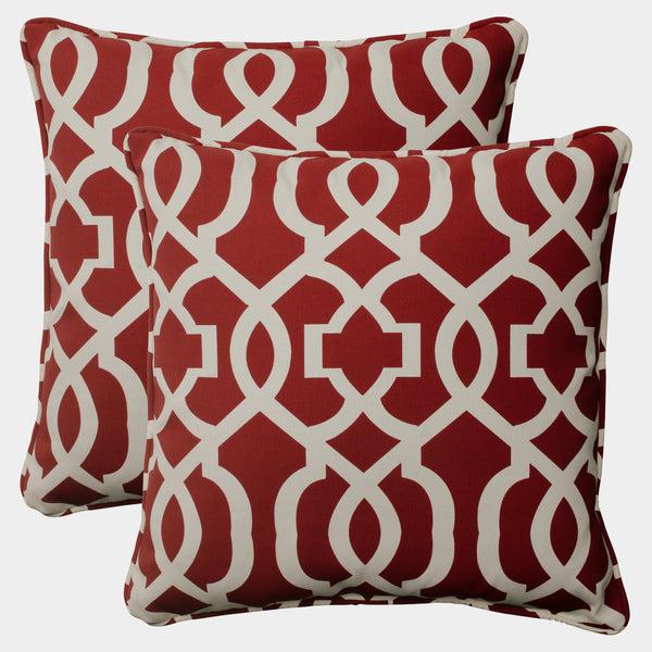 pillow perfect Outdoor/Indoor New Geo Red 18.5-inch Throw Pillow (Set of 2)