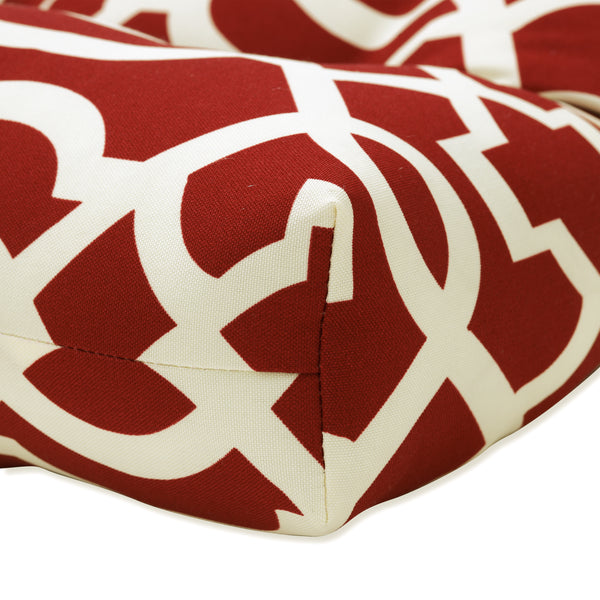 Pillow Perfect Outdoor/Indoor New Geo Red 56" Blown Bench