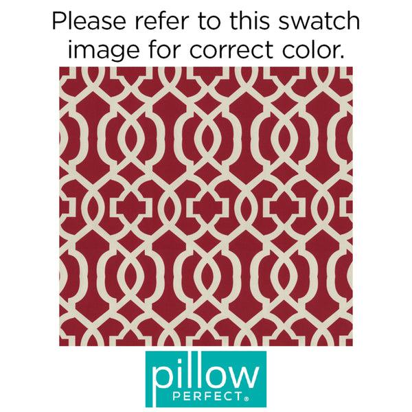Pillow Perfect Outdoor/Indoor New Geo Red Deluxe Tufted Chairpad (Set Of 2)