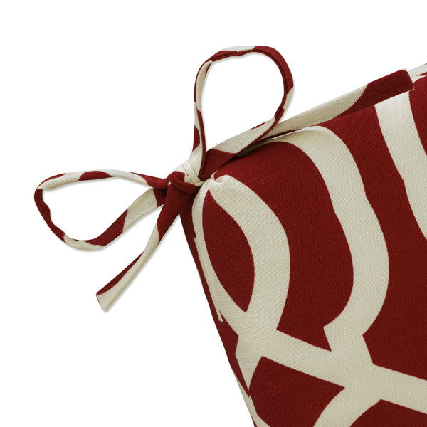 Pillow Perfect Outdoor/Indoor New Geo Red Squared Corners Chair Cushion