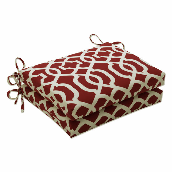 pillow perfect Outdoor/Indoor New Geo Red Squared Corners Seat Cushion (Set of 2)