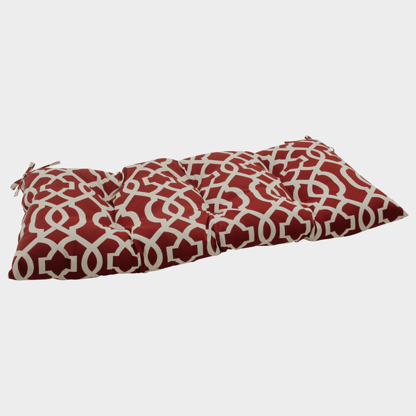 pillow perfect Outdoor/Indoor New Geo Red Tufted Bench/Swing Cushion