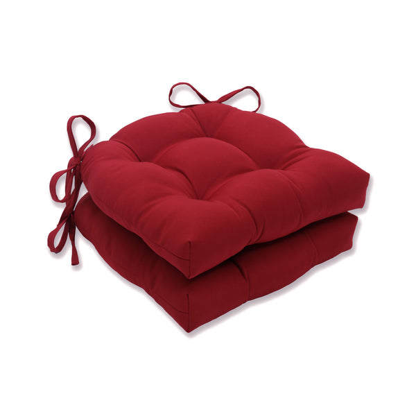 pillow perfect Outdoor/Indoor Pompeii Red Reversible Chair Pad (Set of 2)
