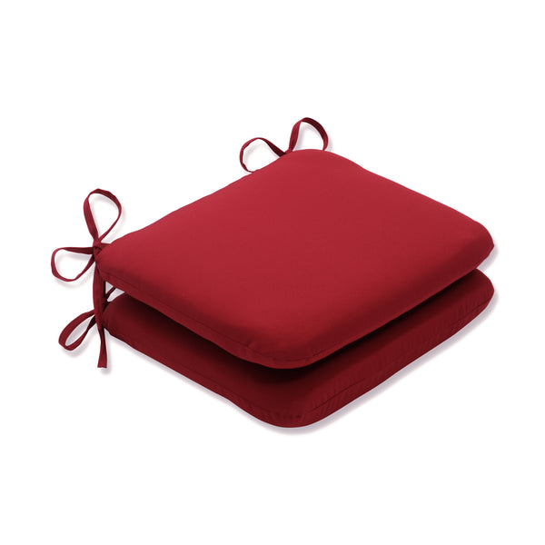 pillow perfect Outdoor/Indoor Pompeii Red Rounded Corners Seat Cushion (Set of 2)