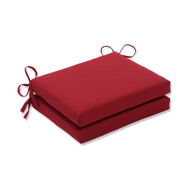 pillow perfect Outdoor/Indoor Pompeii Red Squared Corners Seat Cushion (Set of 2)