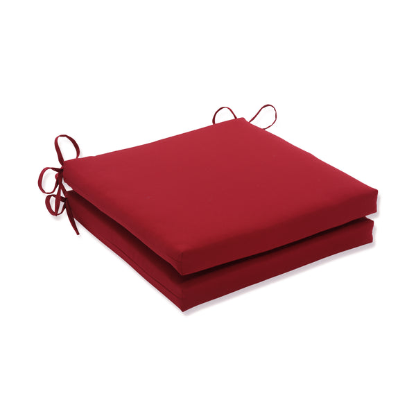 pillow perfect Outdoor/Indoor Pompeii Red Squared Corners Seat Cushion 20x20x3 (Set of 2)