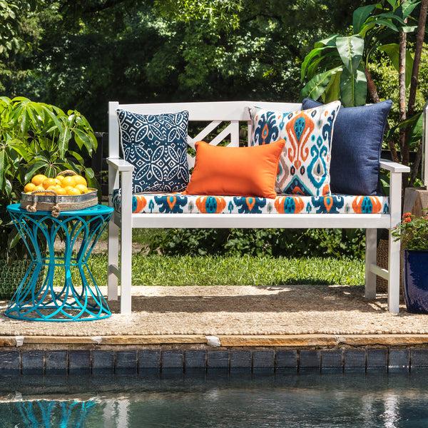 Pillow Perfect Outdoor/Indoor Rave Indigo Over-sized Rectangular Throw Pillow (Set Of 2)