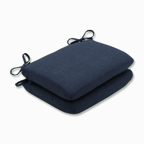 pillow perfect Outdoor/Indoor Rave Indigo Rounded Corners Seat Cushion (Set of 2)