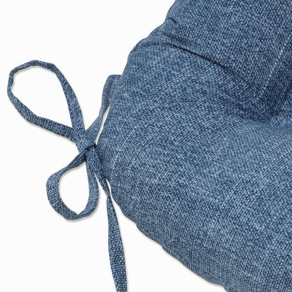 Pillow Perfect Outdoor/Indoor Tory Denim Reversible Chair Pad (Set Of 2)