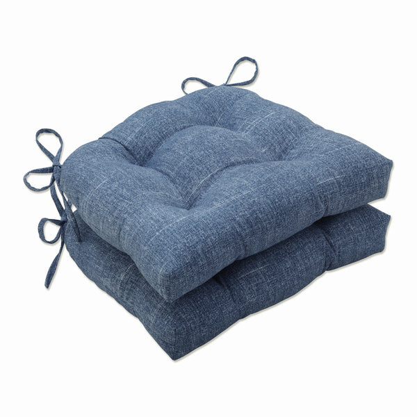 pillow perfect Outdoor/Indoor Tory Denim Reversible Chair Pad (Set of 2)