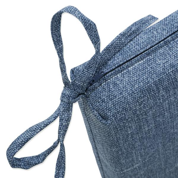 Pillow Perfect Outdoor/Indoor Tory Denim Squared Corners Seat Cushion (Set Of 2)