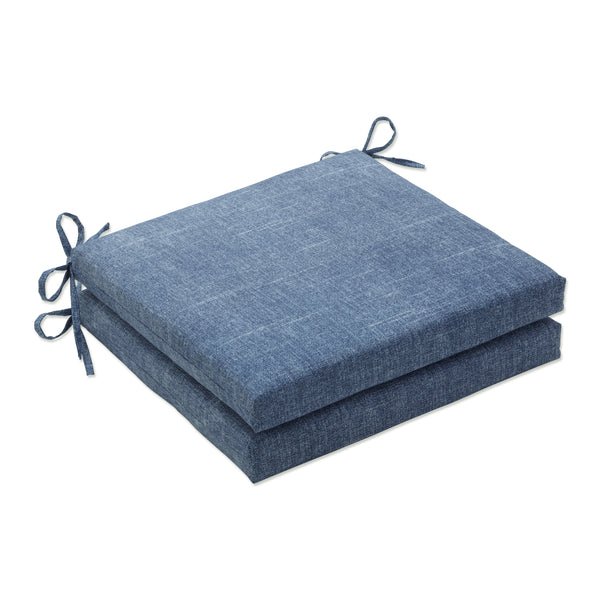 pillow perfect Outdoor/Indoor Tory Denim Squared Corners Seat Cushion 20x20x3 (Set of 2)