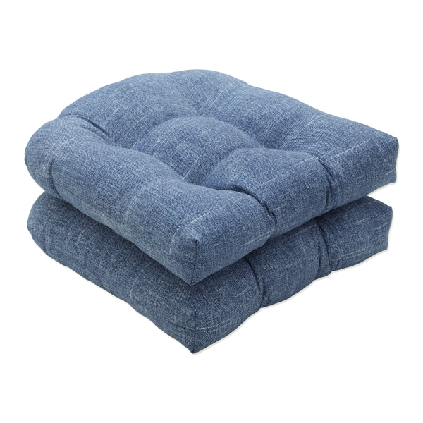 pillow perfect Outdoor/Indoor Tory Denim Wicker Seat Cushion (Set of 2)