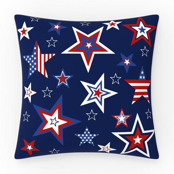 pillow Perfect Patriotic Outdoor Reversible Decorative Throw Pillow In Red White And Blue 18"x18" Complete Pillow With Welt Cord