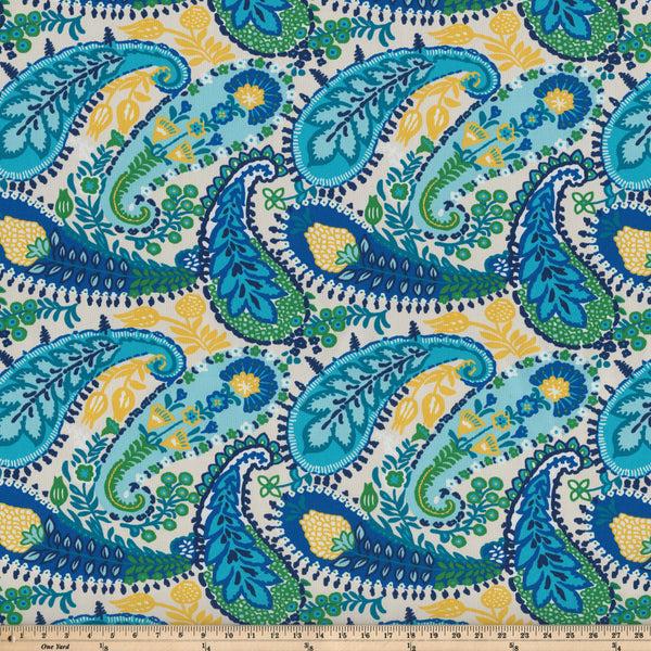 Pillow Perfect Amalia Paisley Blue Fabric