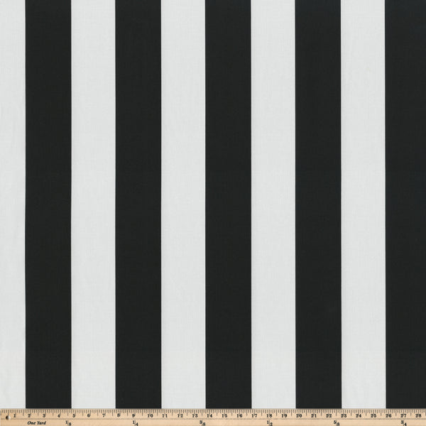 Pillow Perfect Cabana Stripe Black Fabric