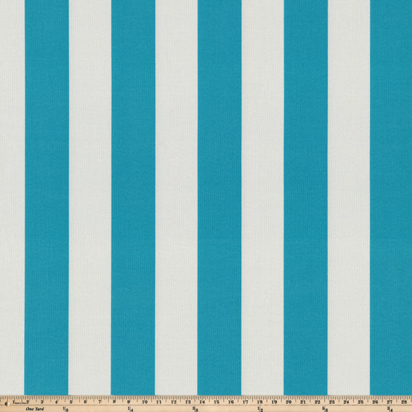 Pillow Perfect Cabana Stripe Turquoise Fabric