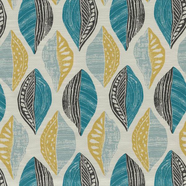 pillow perfect Leaf Block Teal/Citron Fabric