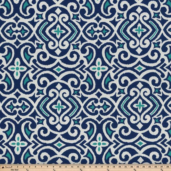Pillow Perfect New Damask Marine Fabric