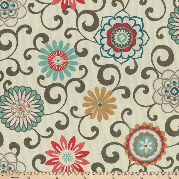 Pillow Perfect Pom Pom Play Peachtini Fabric