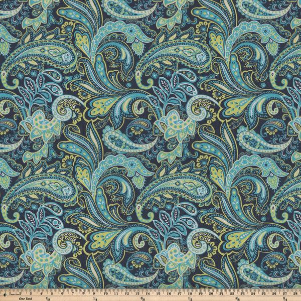 Pillow Perfect Pretty Paisley Navy Fabric