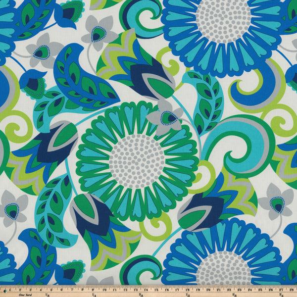 Pillow Perfect Sophia Turquoise/Green Fabric