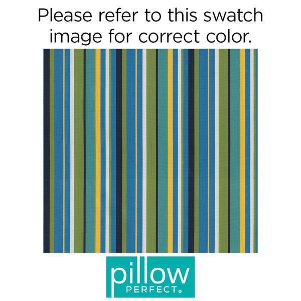 Pillow Perfect Topanga Stripe Lagoon Fabric