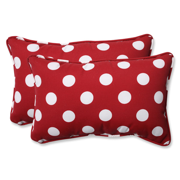 pillow perfect Polka Dot Red Rectangle Throw Pillow (Set Of 2)