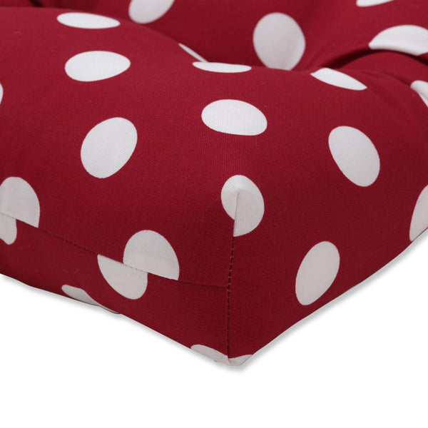 Pillow Perfect Polka Dot Red Reversible Chair Pad (Set Of 2)