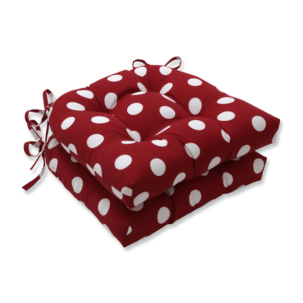 pillow perfect Polka Dot Red Reversible Chair Pad (Set Of 2)