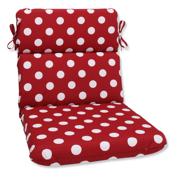 pillow perfect Polka Dot Red Rounded Corners Chair Cushion