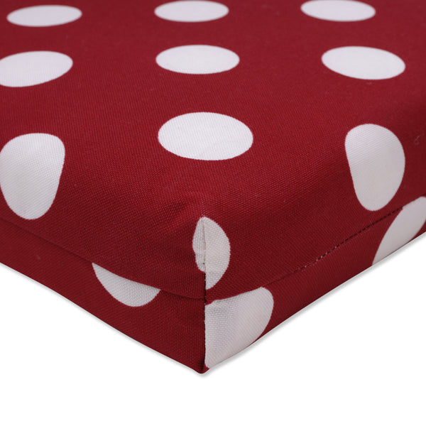 Pillow Perfect Polka Dot Red Squared Corners Chair Cushion