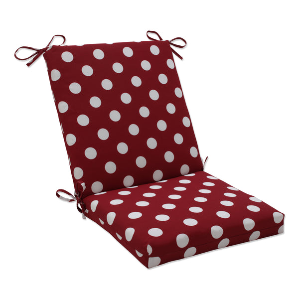 pillow perfect Polka Dot Red Squared Corners Chair Cushion