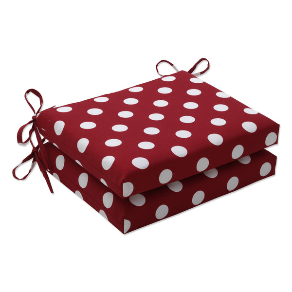 pillow perfect Polka Dot Red Squared Corners Seat Cushion (Set Of 2)